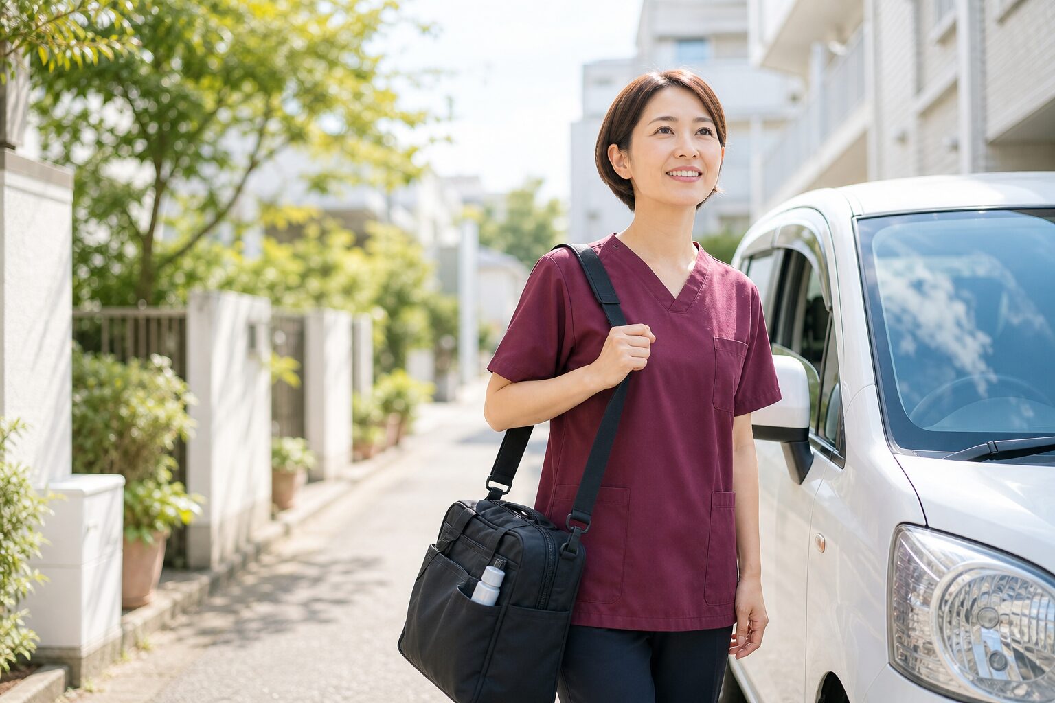 訪問へ向かう看護師